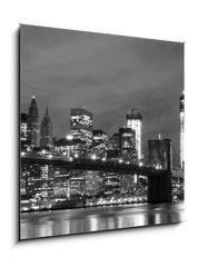 Obraz   Brooklyn Bridge and Manhattan Skyline At Night, New York City, 50 x 50 cm