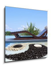 Obraz   piscine yin yang, 50 x 50 cm