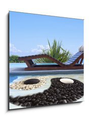 Obraz 1D - 50 x 50 cm F_F47893385 - piscine yin yang