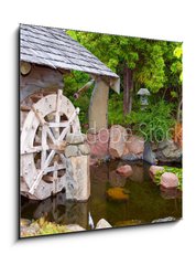 Obraz 1D - 50 x 50 cm F_F4796949 - Old Hut with Waterwheel