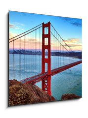 Sklenn obraz 1D - 50 x 50 cm F_F48272681 - horizontal view of Golden Gate Bridge - horizontln pohled na most Golden Gate