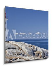 Sklenn obraz 1D - 50 x 50 cm F_F48286286 - Peggy's Cove lighthouse, Nova Scotia, Canada.