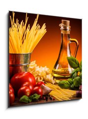 Sklenn obraz 1D - 50 x 50 cm F_F48426765 - Pasta and fresh vegetables