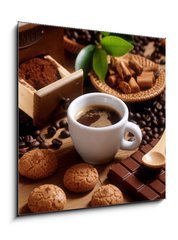 Obraz 1D - 50 x 50 cm F_F49761911 - tazza di caff espresso con macinino in legno