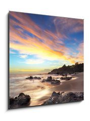 Sklenn obraz 1D - 50 x 50 cm F_F50366306 - Plage au crpuscule   Piton St-Leu, La Runion.