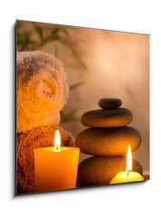 Sklenn obraz 1D - 50 x 50 cm F_F51203705 - Spa still life with aromatic candles - Lzesk zti s aromatickmi svkami