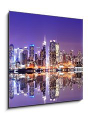 Obraz   Manhattan Skyline with Reflections, 50 x 50 cm