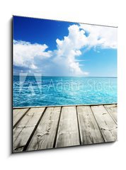 Obraz   Caribbean sea and wooden platform, 50 x 50 cm