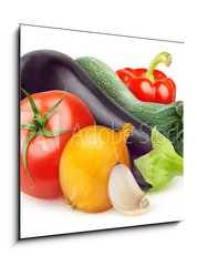 Obraz 1D - 50 x 50 cm F_F54339773 - Fresh vegetables isolated on white - Čerstvá zelenina izolovaných na bílém