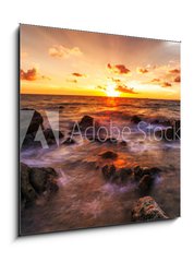 Obraz 1D - 50 x 50 cm F_F54555943 - Tropical beach at sunset.