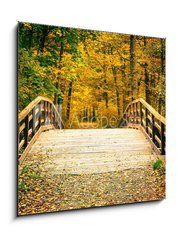 Obraz   Bridge in autumn park, 50 x 50 cm