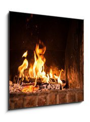 Obraz   Fire in fireplace, 50 x 50 cm