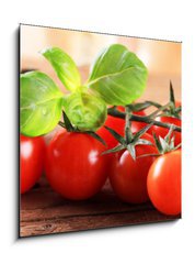 Obraz 1D - 50 x 50 cm F_F59524463 - Bunch of red tomatoes - Banda červených rajčat