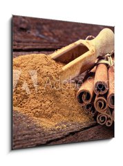 Obraz   Cinnamon sticks and cinnamon powder, 50 x 50 cm
