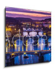 Obraz 1D - 50 x 50 cm F_F60176684 - Bridges in Prague over the river at sunset - Mosty v Praze pes eku pi zpadu slunce