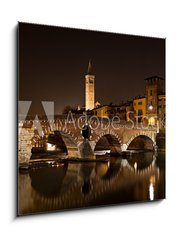 Obraz   Verona, il Ponte Pietra di notte, 50 x 50 cm