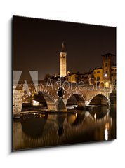 Obraz 1D - 50 x 50 cm F_F62797255 - Verona, il Ponte Pietra di notte