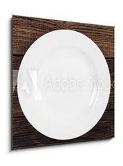 Obraz 1D - 50 x 50 cm F_F64624640 - Empty plate, fork and knife - Przdn tal, vidlika a n