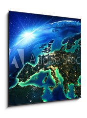 Sklenn obraz 1D - 50 x 50 cm F_F64898430 - land area in Europe the night