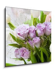 Sklenn obraz 1D - 50 x 50 cm F_F6570882 - a decorated flower bouquet