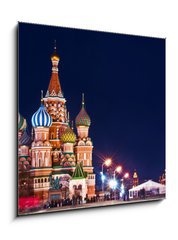 Obraz 1D - 50 x 50 cm F_F66293302 - Moscow St. Basil  s Cathedral Night Shot - Moskva St. Basil s katedrla Non snmek