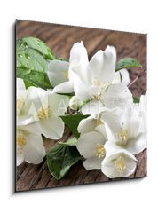 Obraz 1D - 50 x 50 cm F_F66646969 - Jasmine flowers over old wooden table.