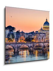 Obraz 1D - 50 x 50 cm F_F67849317 - Night view of the Basilica St Peter in Rome, Italy