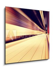 Obraz   Train in motion blur in subway station., 50 x 50 cm