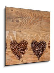 Obraz   Coffee Bean Hearts, 50 x 50 cm