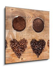 Obraz   Coffee Beans and Ground Coffee, 50 x 50 cm