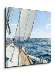 Obraz   Yacht sail in the Atlantic ocean at sunny day cruise, 50 x 50 cm