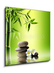 Obraz   spa background with bamboo and stones on water, 50 x 50 cm