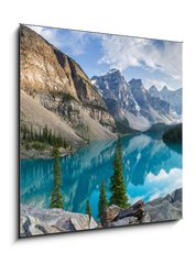 Obraz   Moraine lake rocky mountain panorama, 50 x 50 cm