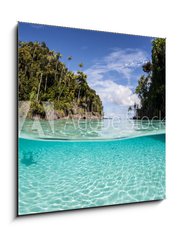 Sklenn obraz 1D - 50 x 50 cm F_F69770000 - Tropical Islands and Shallow Water