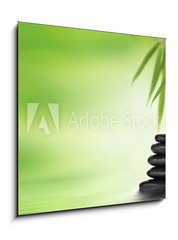 Obraz   Spa background with stacked massage stones and bamboo, 50 x 50 cm