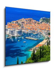 Sklenn obraz 1D - 50 x 50 cm F_F71208436 - A panoramic view of the walled city, Dubrovnik Croatia