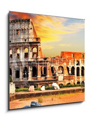 Obraz 1D - 50 x 50 cm F_F71814762 - great Colosseum on sunset, Rome - skvl Koloseum na zpad slunce, m