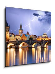 Obraz 1D - 50 x 50 cm F_F72517073 - Prague bridge at storm