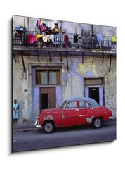 Sklenn obraz 1D - 50 x 50 cm F_F7313323 - street picture of habana