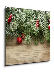 Obraz   Christmas tree branches background, 50 x 50 cm