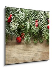 Obraz 1D - 50 x 50 cm F_F73500811 - Christmas tree branches background - Vnon stromky vtve pozad