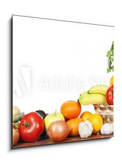 Obraz 1D - 50 x 50 cm F_F75554730 - Fruits and vegetables isolated white background - Ovoce a zelenina izolované na bílém pozadí