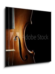 Sklenn obraz 1D - 50 x 50 cm F_F75616379 - Violin orchestra musical instruments - Hudebn nstroje houslovho orchestru