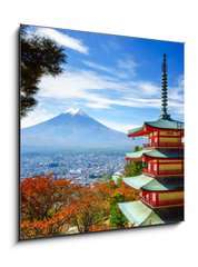 Obraz 1D - 50 x 50 cm F_F75833631 - Mt. Fuji with Chureito Pagoda, Fujiyoshida, Japan - Mt. Fuji s Chureito Pagoda, Fujiyoshida, Japonsko