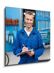 Obraz 1D - 50 x 50 cm F_F76802696 - Smiling mechanic looking at camera
