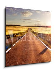 Obraz 1D - 50 x 50 cm F_F77088683 - Aventuras y viajes por carretera.Carretera y campos