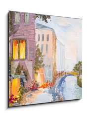Obraz 1D - 50 x 50 cm F_F79670018 - Oil painting - canal in Venice, Italy, modern impressionism, col