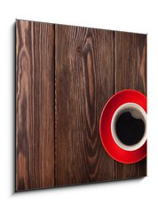 Obraz 1D - 50 x 50 cm F_F80745295 - Coffee cup on wooden table background