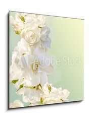 Sklenn obraz 1D - 50 x 50 cm F_F80792035 - Beautiful vertical frame with a bouquet of white roses