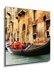 Sklenn obraz 1D - 50 x 50 cm F_F8266840 - Traditional Venice gandola ride